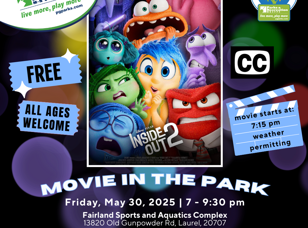 web flyer for movie in the parks program